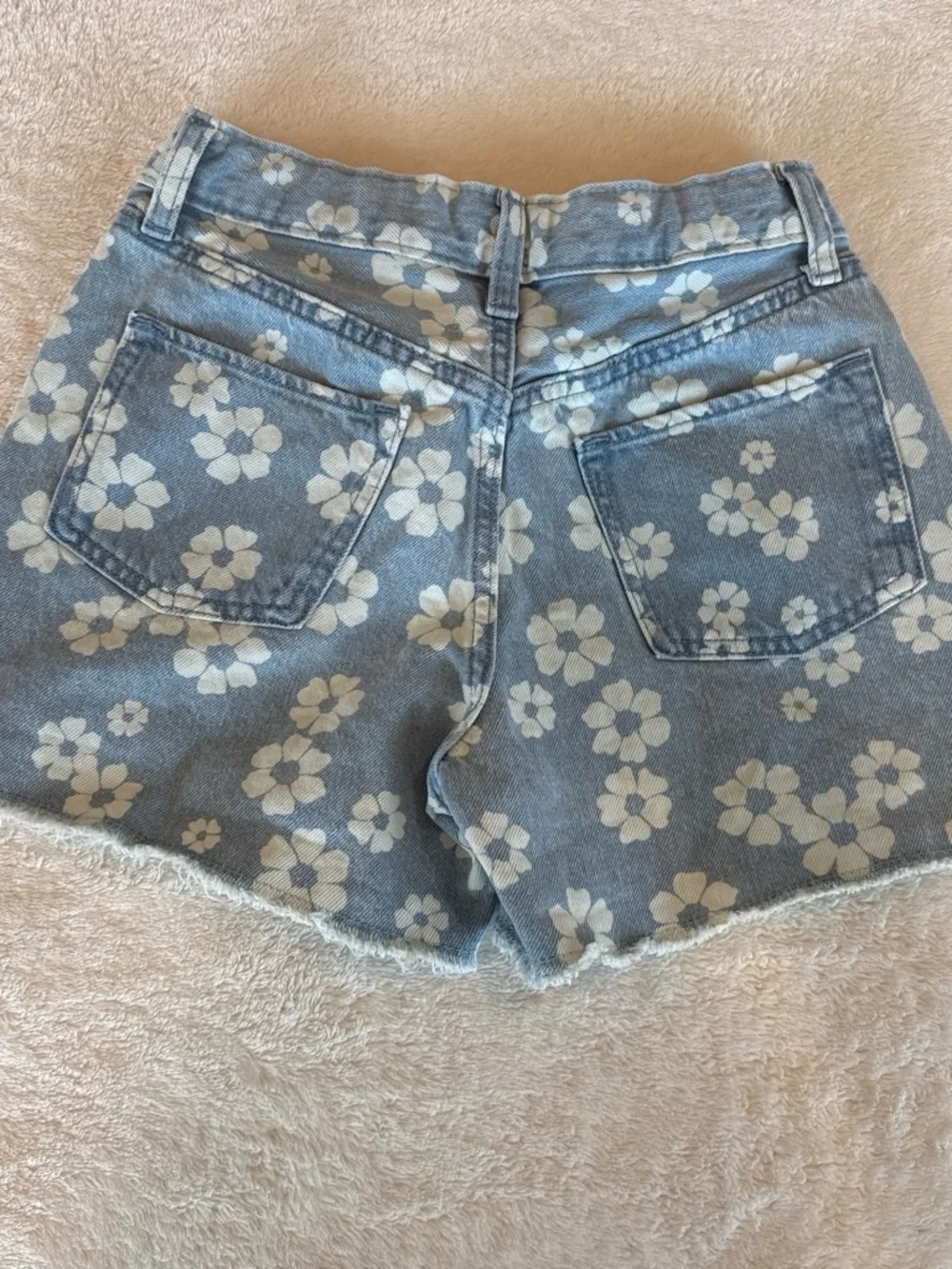 Old Navy Light Blue Floral Denim Shorts